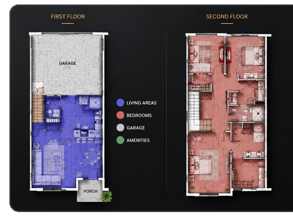 Elsie collection first and second floor plans